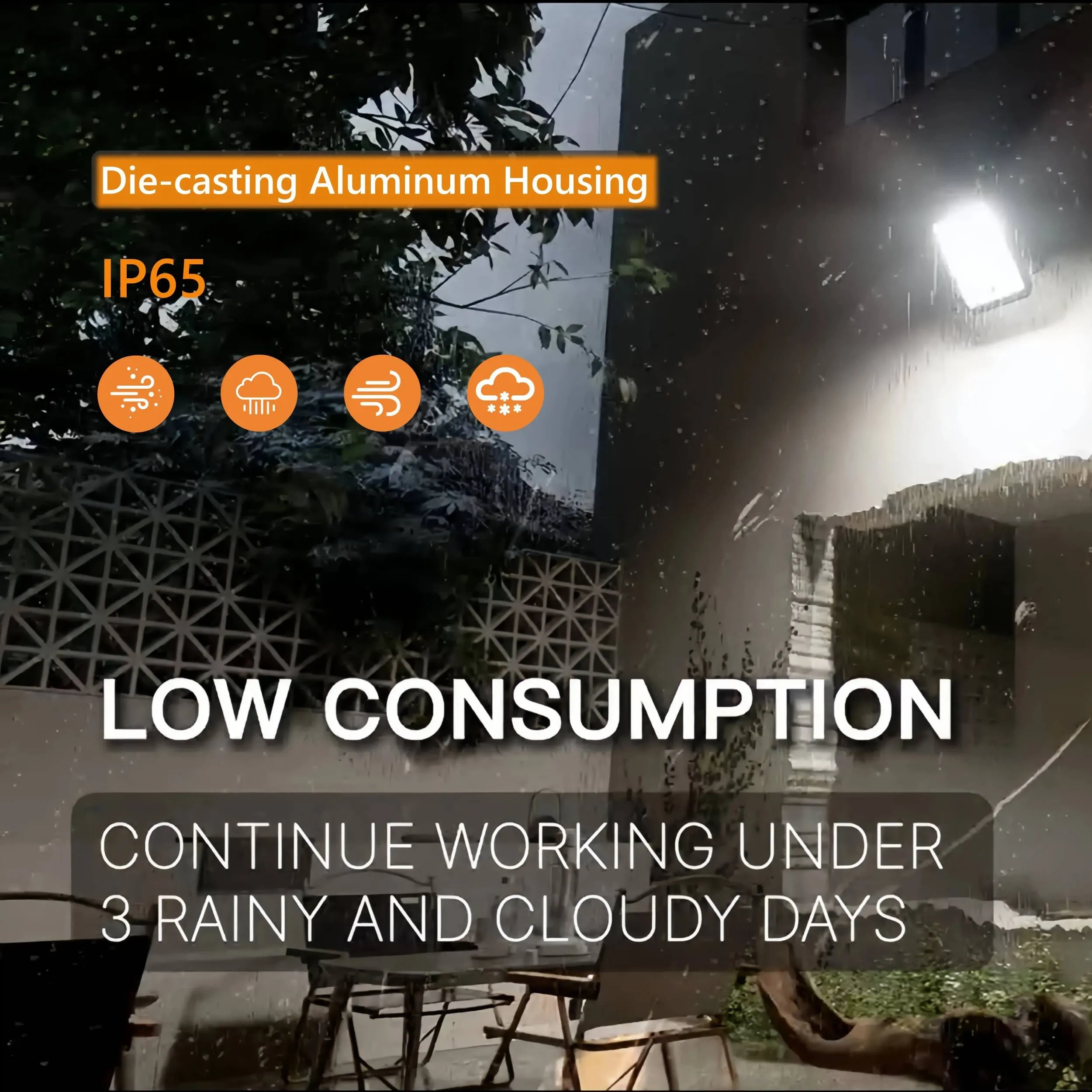 Solar-Powered LED Floodlight With Smart WiFi Camera